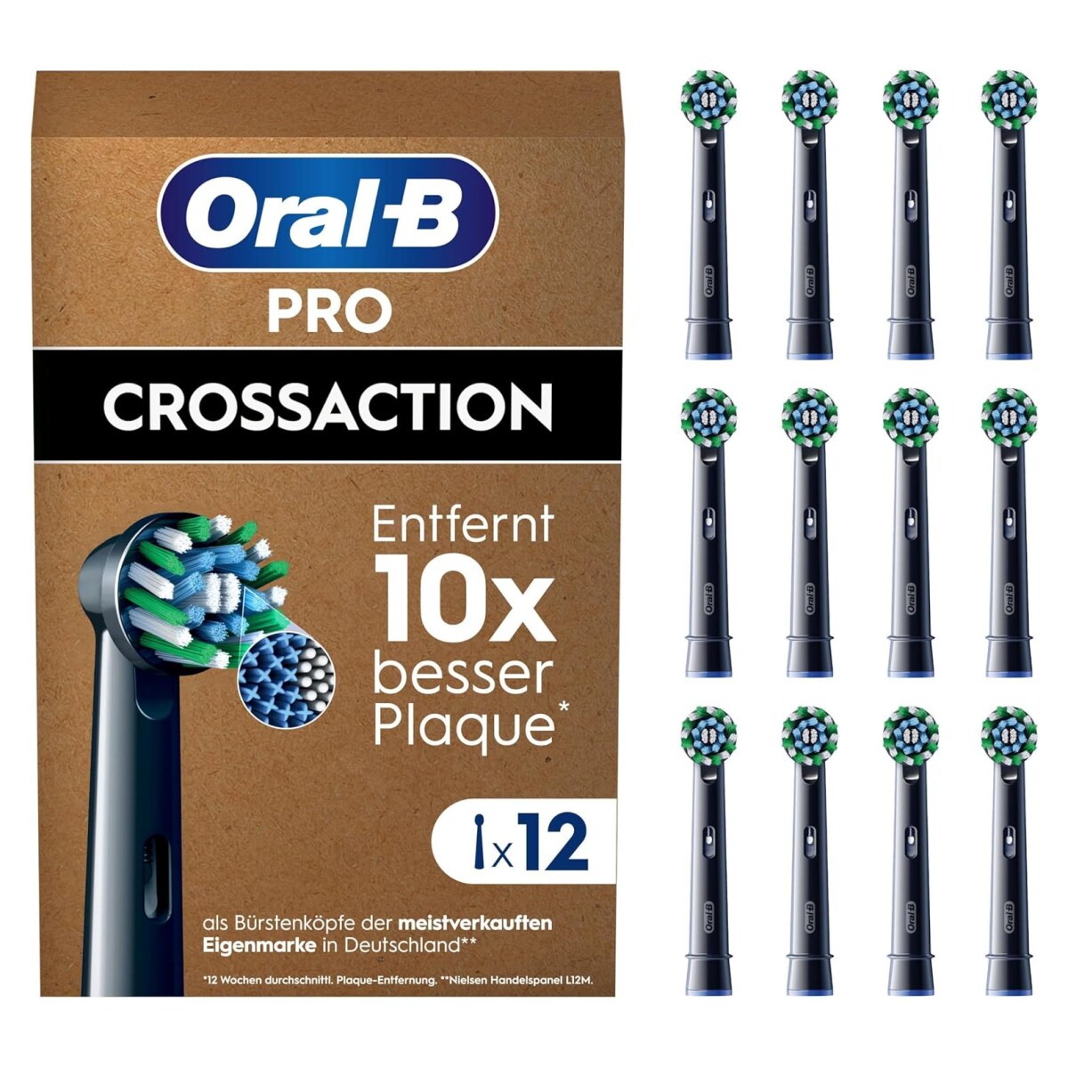 Oral-B Pro CrossAction BLACK 12er FFU Aufsteckb&uuml;rsten 