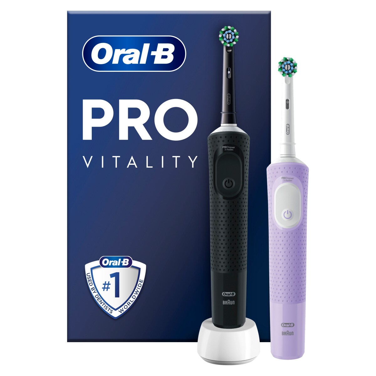Vitality Pro D103 Duo Black/Lilac Violet elektrische Zahnbürste