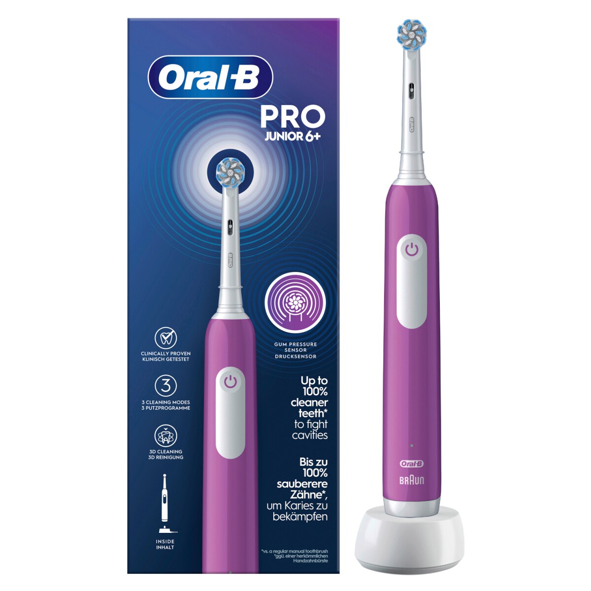 Pro Junior 6+ Elektrische Kinderzahnbürste lila