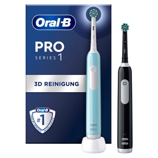 Oral-B Elektrische Zahnbürste Pro 1 Black/Caribbean Blue mit 2. Handstück 