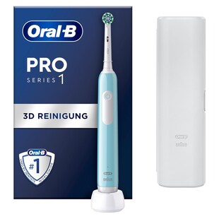 Oral-B Pro 1 Elektrische Zahnbürste Cross Action Caribbean Blue+Reiseetui 