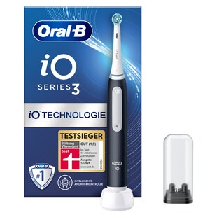 Oral-B iO Series 3 Elektrische Zahnbürste/Electric Toothbrush, 3 Putzmodi für Zahnpflege, Magnet-Technologie, TESTSIEGER Stiftung Warentest (12/2024), Matt Black 