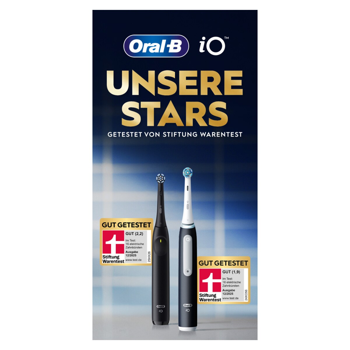 iO Series 3 Elektrische Zahnbürste/Electric Toothbrush, 3 Putzmodi für Zahnpflege, Magnet-Technologie, TESTSIEGER Stiftung Warentest (12/2024), Ice Blue