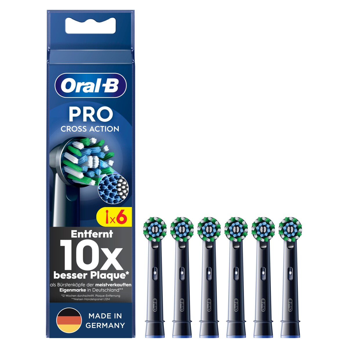 Aufsteckbürsten Pro CrossAction Schwarz 6er
