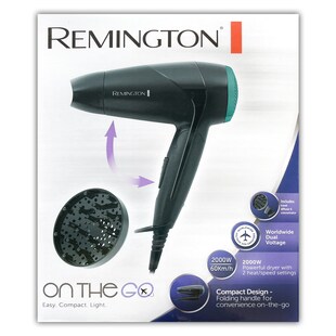 Remington Haartrockner klein klappbar leistungsstark 2000 W weltweite Spannungsanpassung 