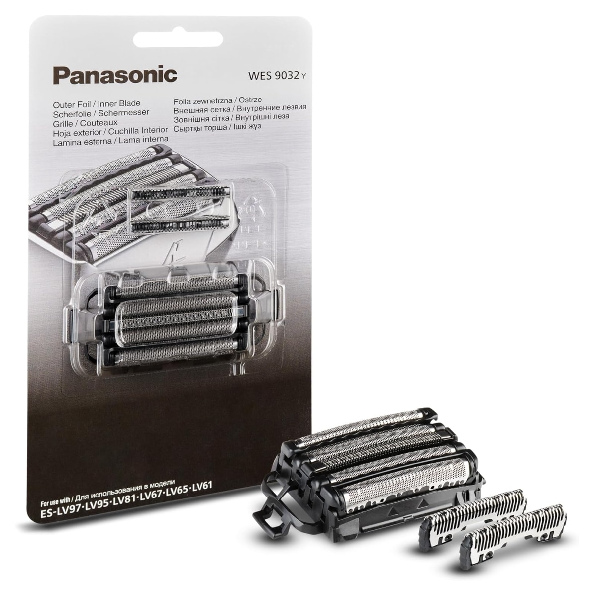 Panasonic WES9032Y1361 Ersatzklingen und Scherfolie f&uuml;r ES-LV97, ES-LV95, ES-LV81, ES-LV69, ES-LV67, ES-LV65 & ES-LV61 Elektrorasierer, Kombipack, 5-Klingen-System, japanischer Edelstahl, wasserdicht 