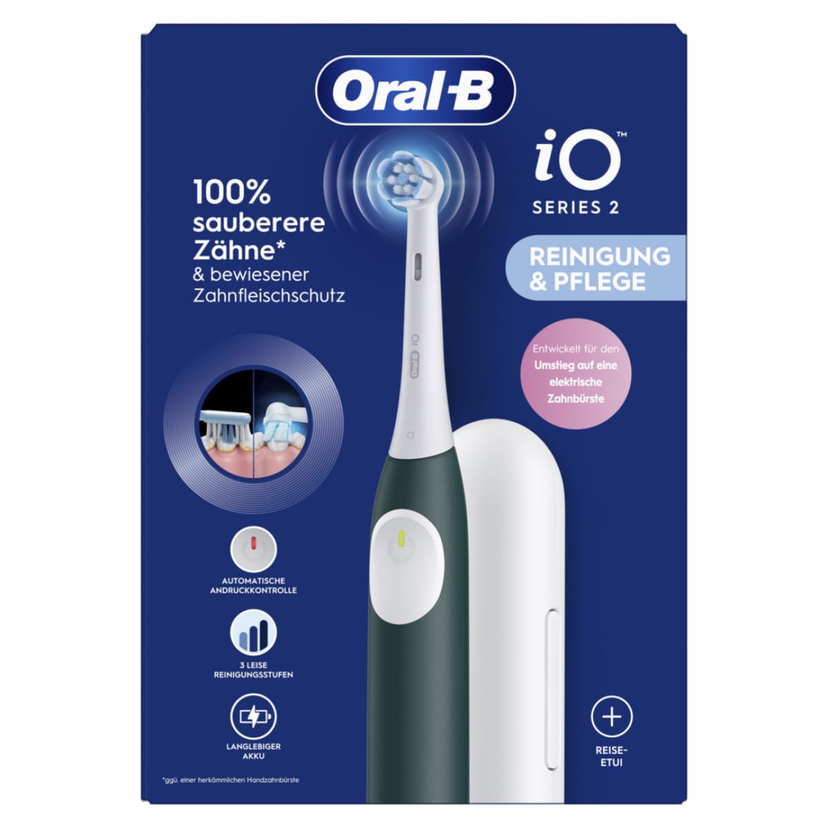 Oral-B iO Series 2 Elektrische Zahnb&uuml;rste, Forest Green 