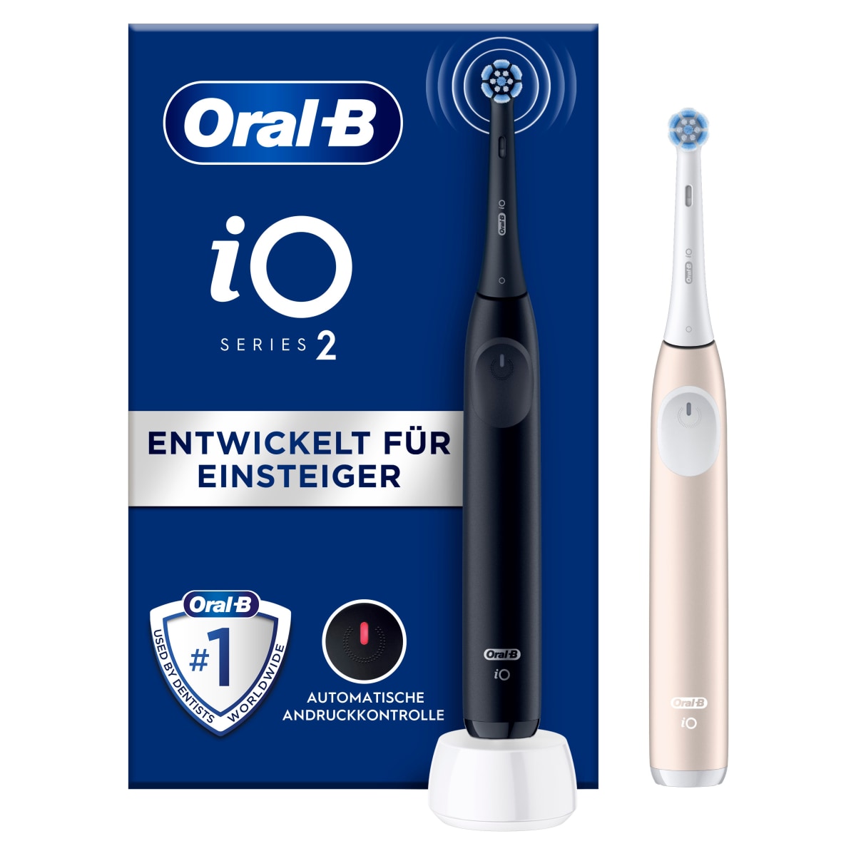 Oral-B iO Series 2 Elektrische Zahnb&uuml;rste, DUO Pack, Night Black / Calm Pink 