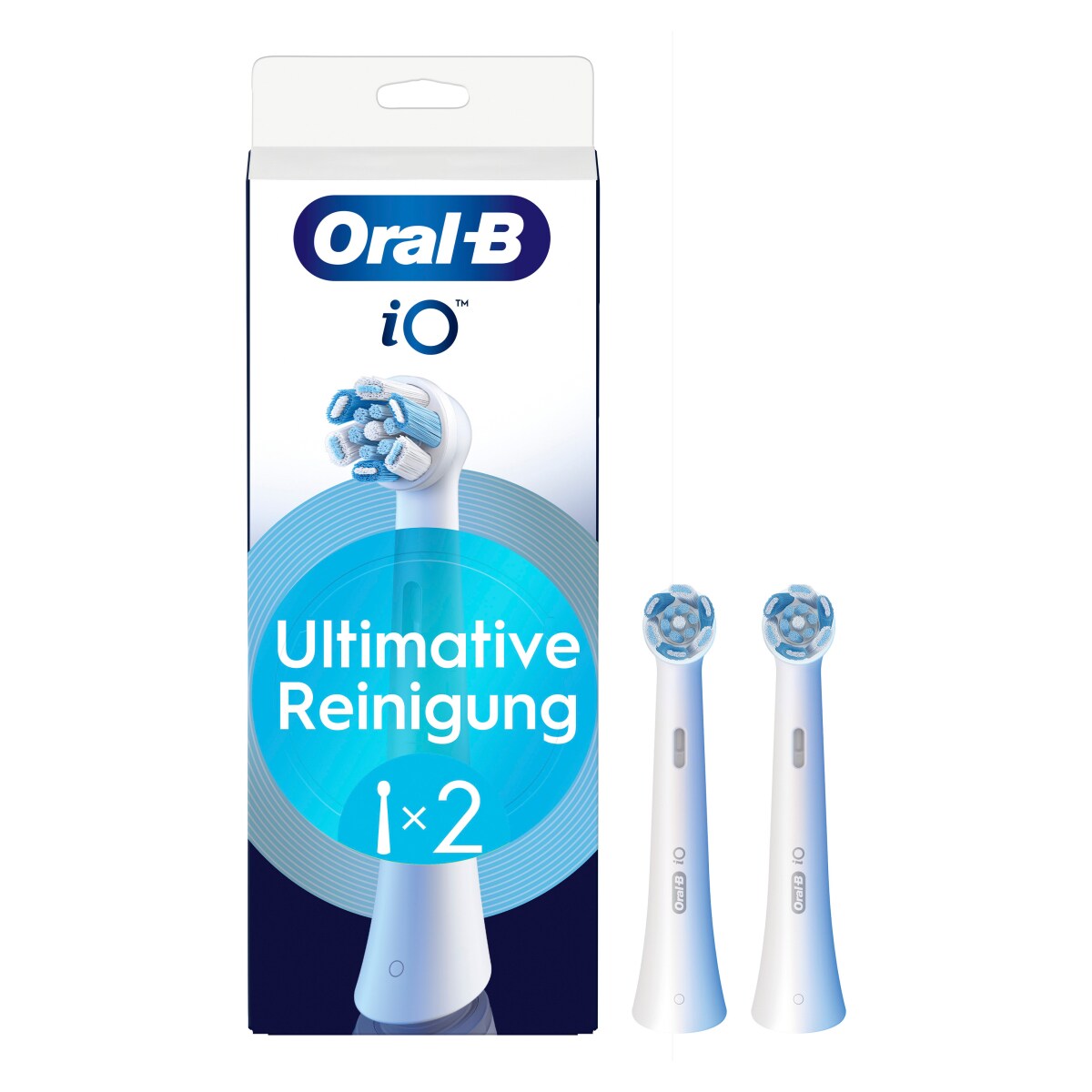 Oral-B iO Ultimative Reinigung, Original Aufsteckb&uuml;rsten f&uuml;r elektrische Oral-B iO Zahnb&uuml;rsten, 'Borsten-in-Borsten' B&uuml;ndel, Wei&szlig;, 2 St&uuml;ck 