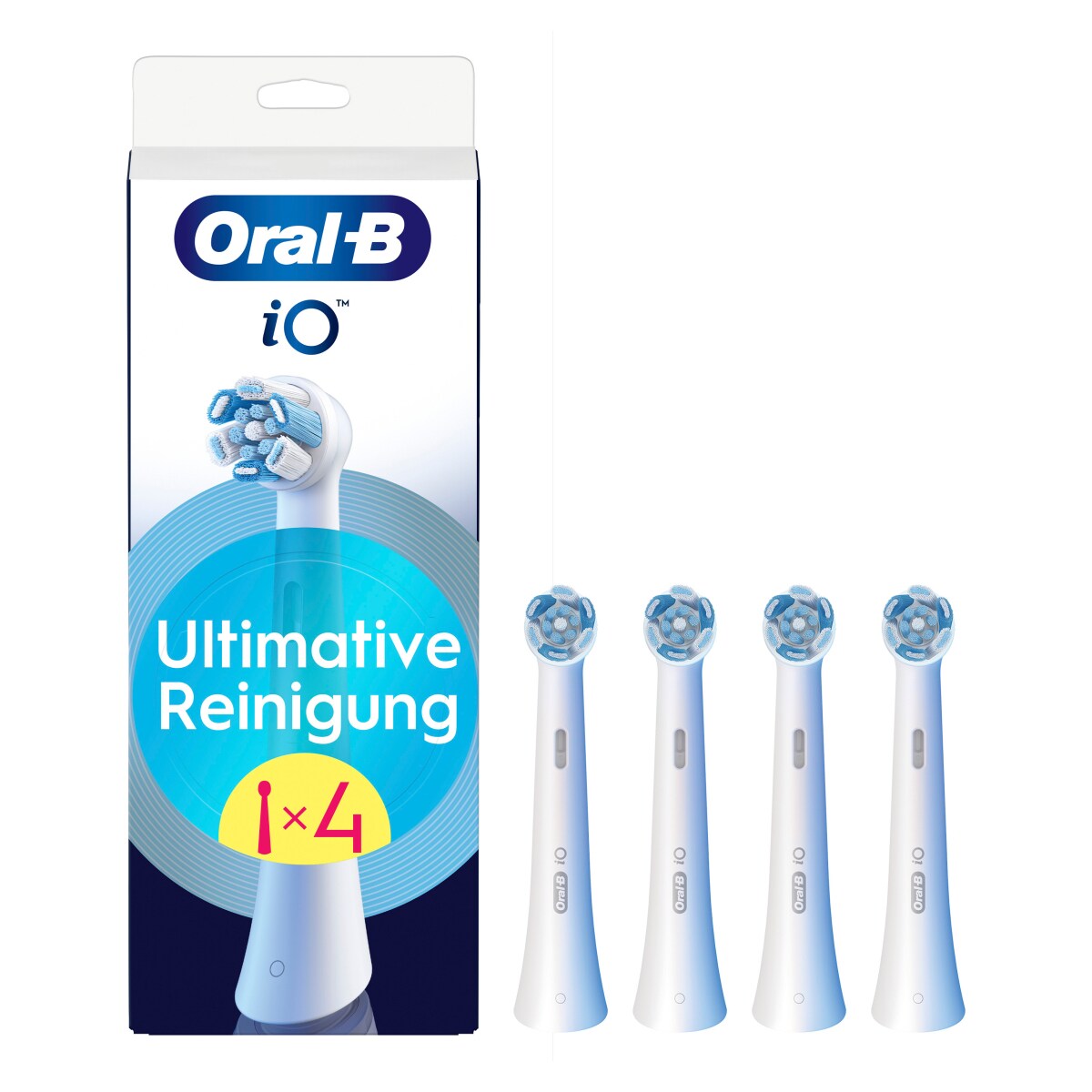 Oral-B iO Ultimative Reinigung, Original Aufsteckb&uuml;rsten f&uuml;r elektrische Oral-B iO Zahnb&uuml;rsten, 'Borsten-in-Borsten' B&uuml;ndel, Wei&szlig;, 4 St&uuml;ck 