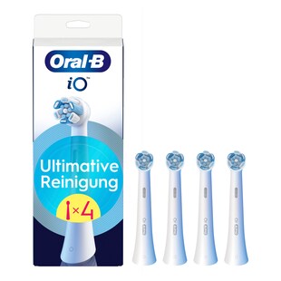 Oral-B iO Ultimative Reinigung, Original Aufsteckbürsten für elektrische Oral-B iO Zahnbürsten, 'Borsten-in-Borsten' Bündel, Weiß, 4 Stück 