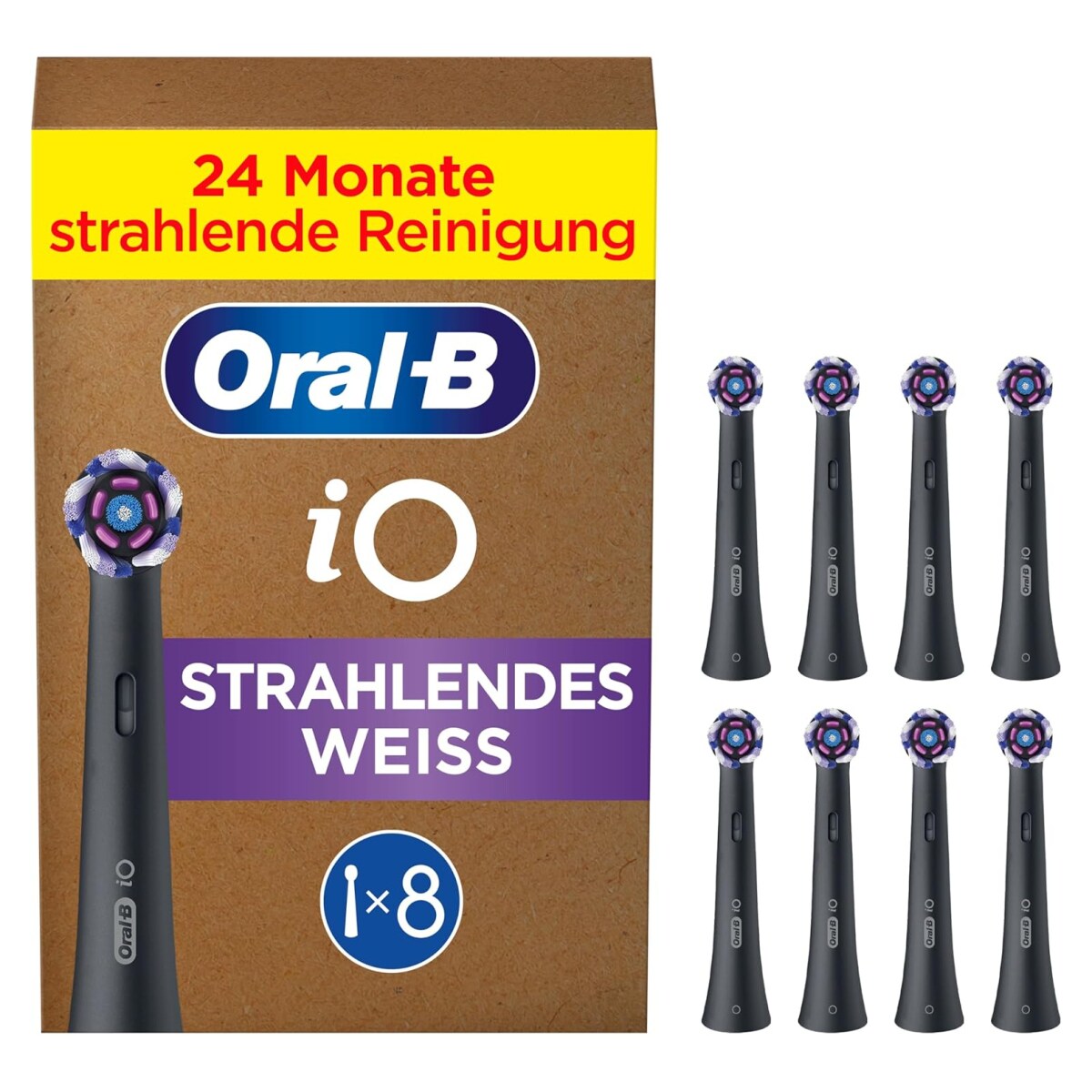iO RB WB-8 Radiant White schwarz FFU, Aufsteckbürsten