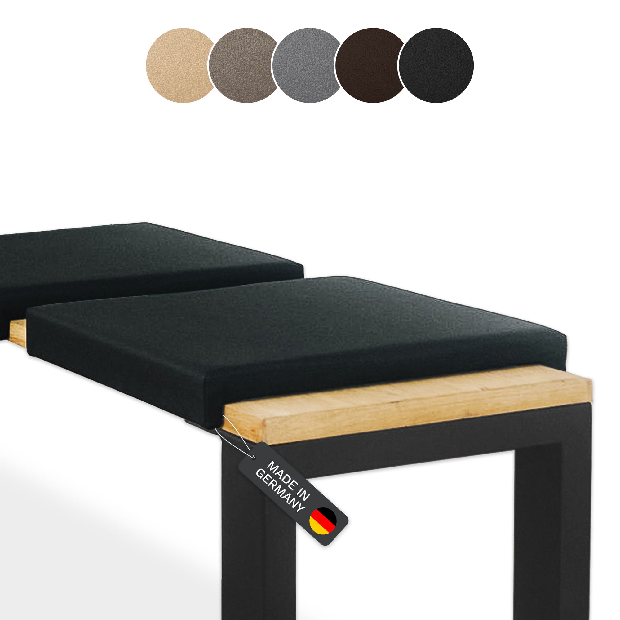 Lycce Klemmkissen Sitzkissen mit 2 Leisten 37cm Klemmtiefe, Kunstleder 