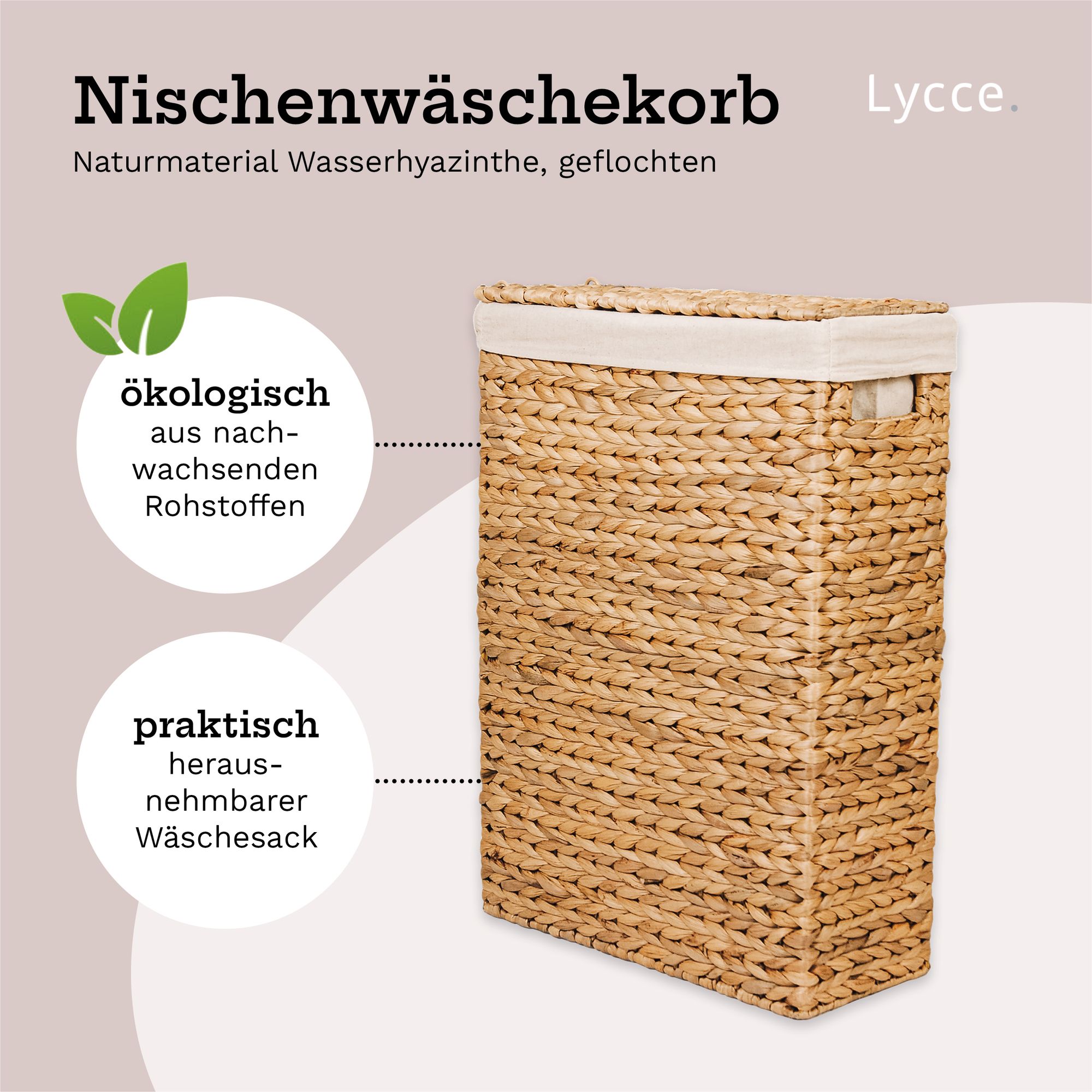 Lycce Nischenwäschekorb aus Wasserhyazinthe geflochten, in drei Größen bei Marktkauf online bestellen