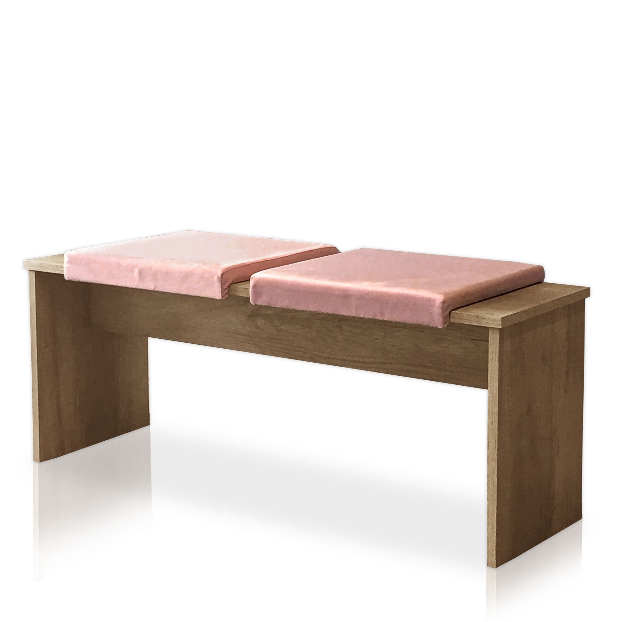 Lycce Klemmkissen / Sitzkissen mit 1 Leiste, Velourstoff rosa und blau 