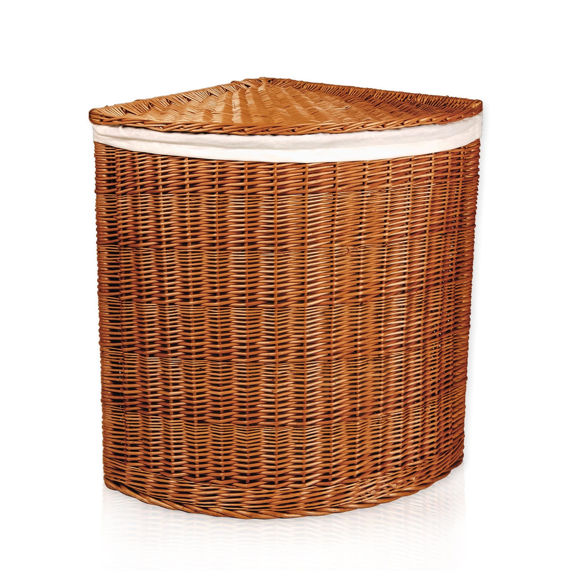 Lycce Eckw&auml;schetruhe - 75 L oder 125 L - aus Weide, Eckkorb mit Deckel 