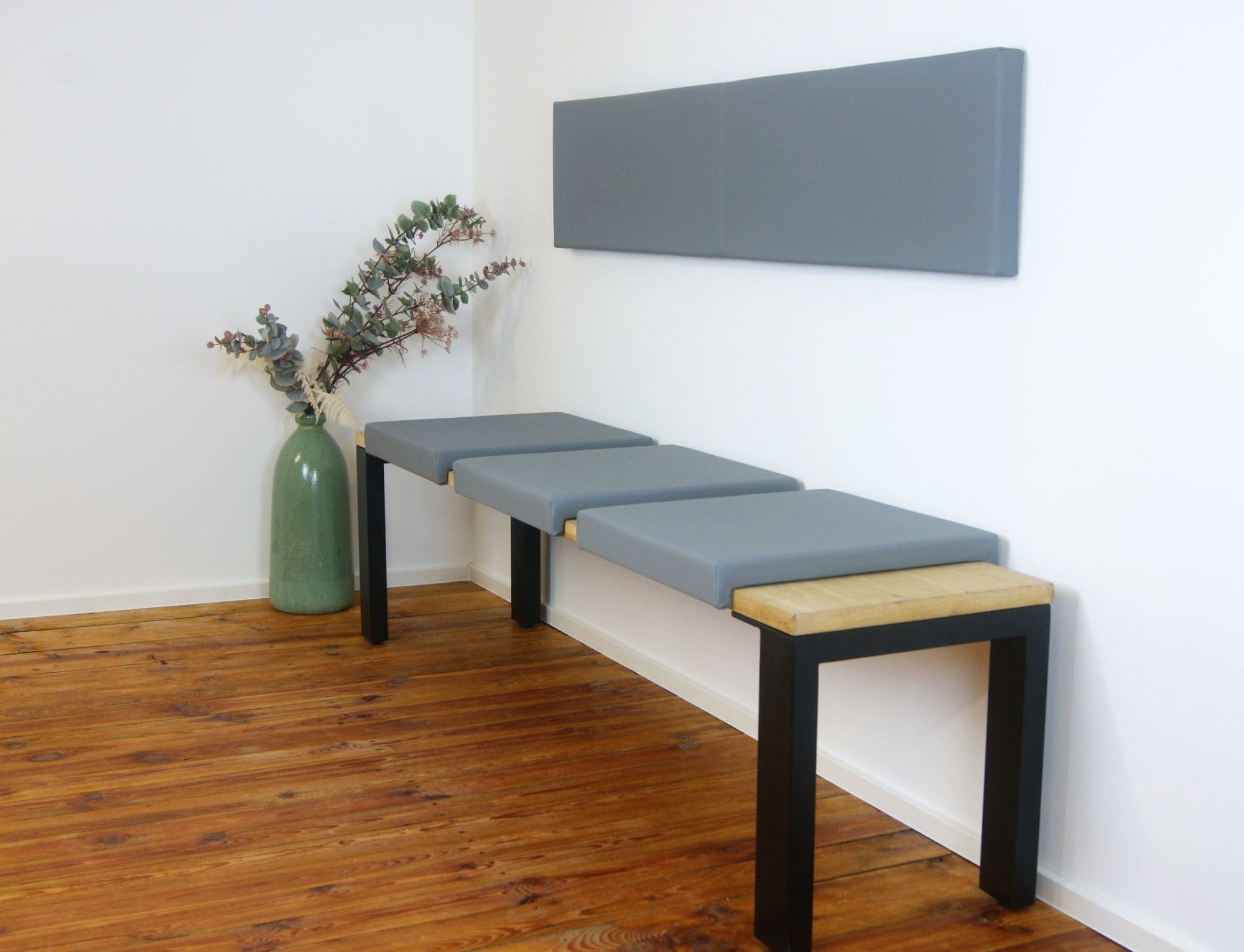 Lycce Klemmkissen Sitzkissen mit 2 Leisten 33cm Klemmtiefe, Kunstleder 