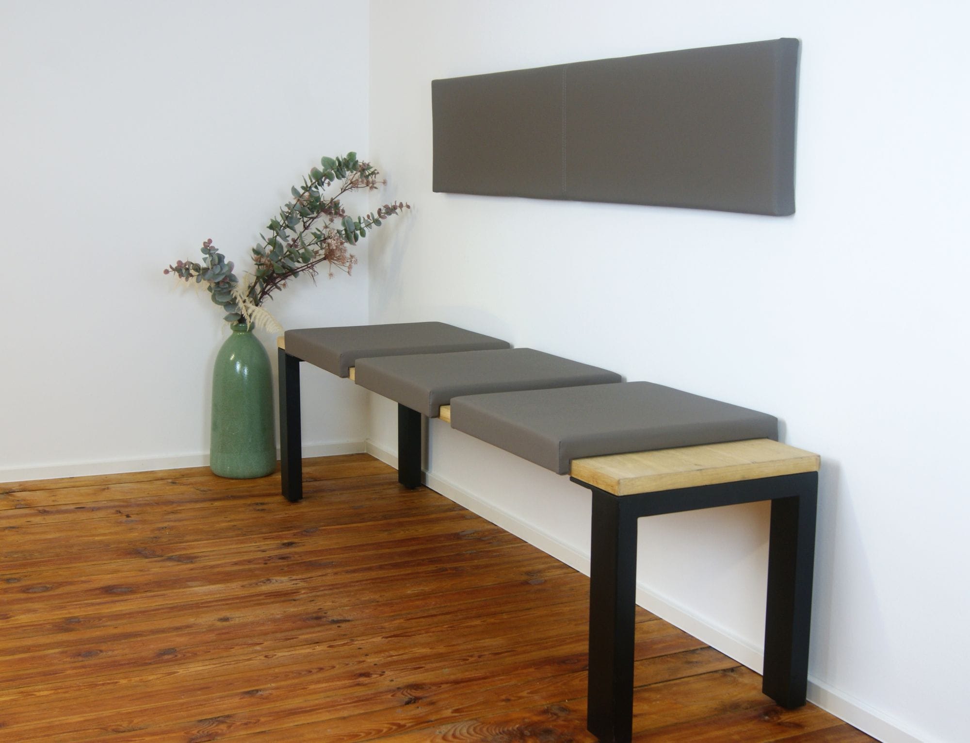 Lycce Klemmkissen Sitzkissen mit 2 Leisten 37cm Klemmtiefe, Kunstleder 