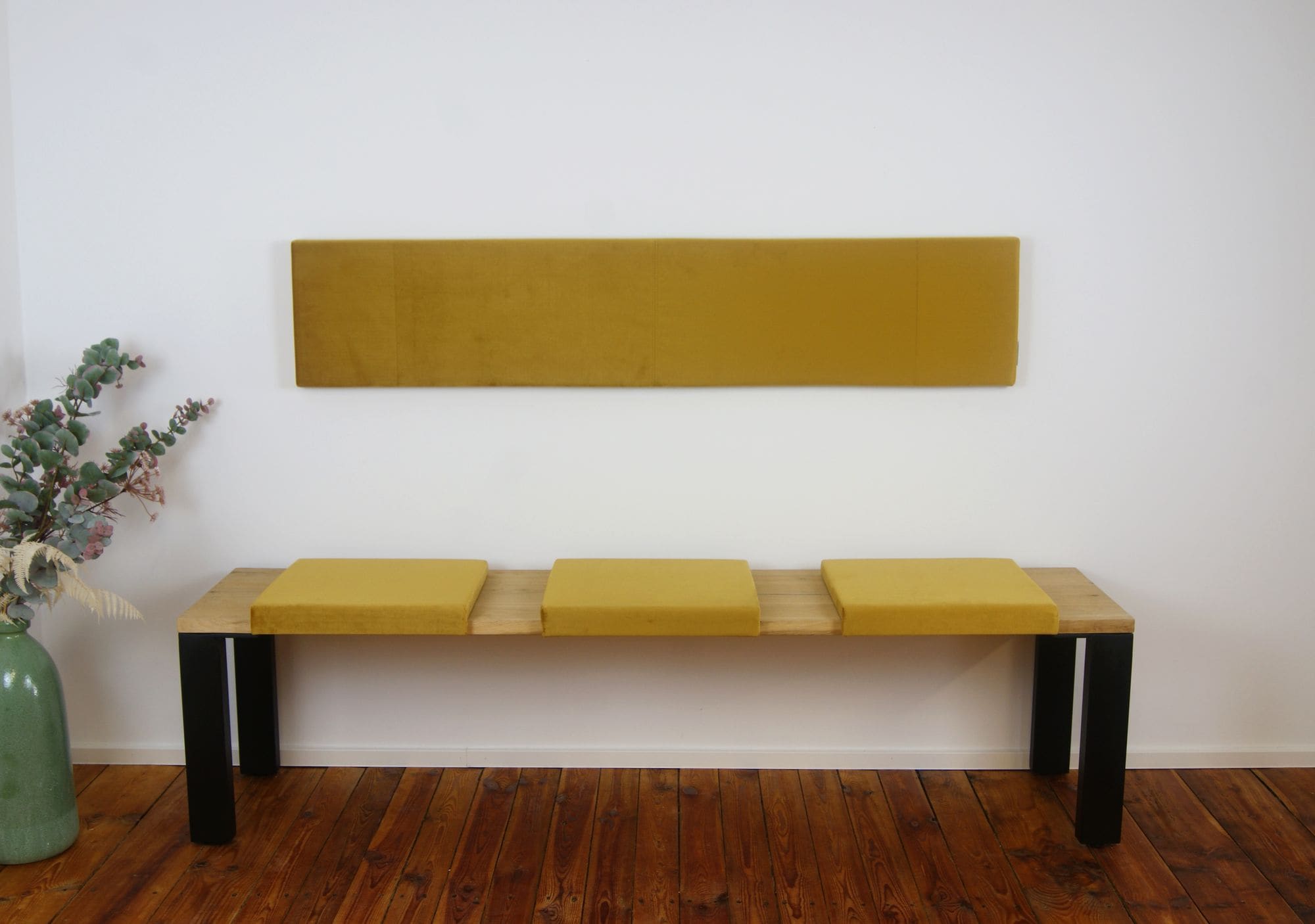 Lycce XXL Wandkissen Wandpolster mit Montage-Set, Samt FRESH, 1,5m 