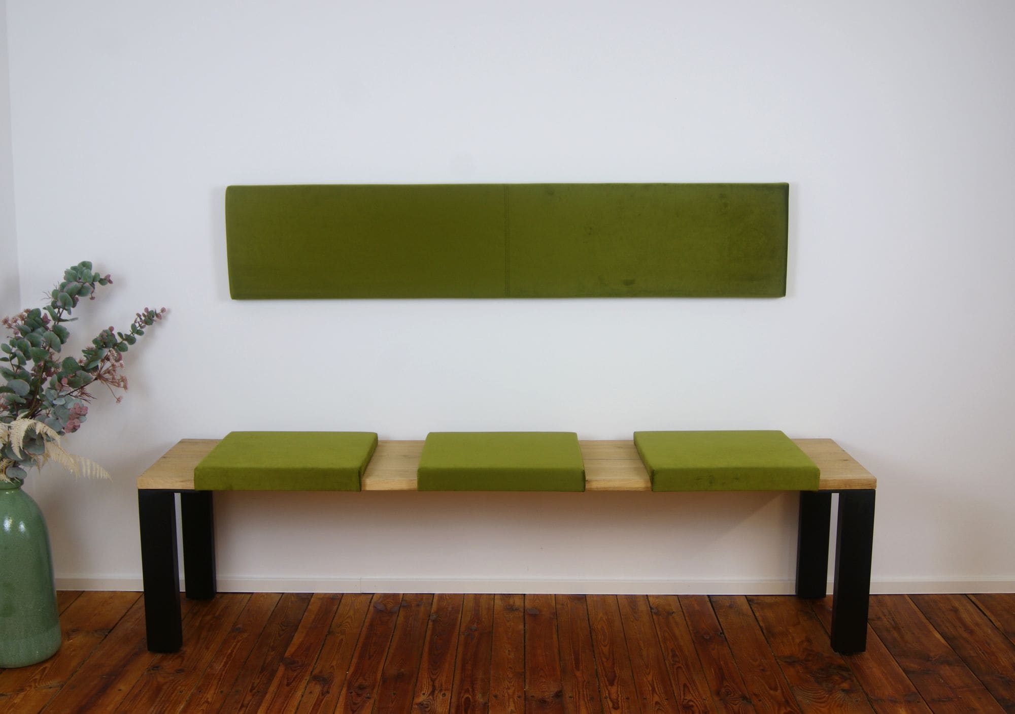 Lycce XXL Wandkissen Wandpolster mit Montage-Set, Samt FRESH, 1,5m 