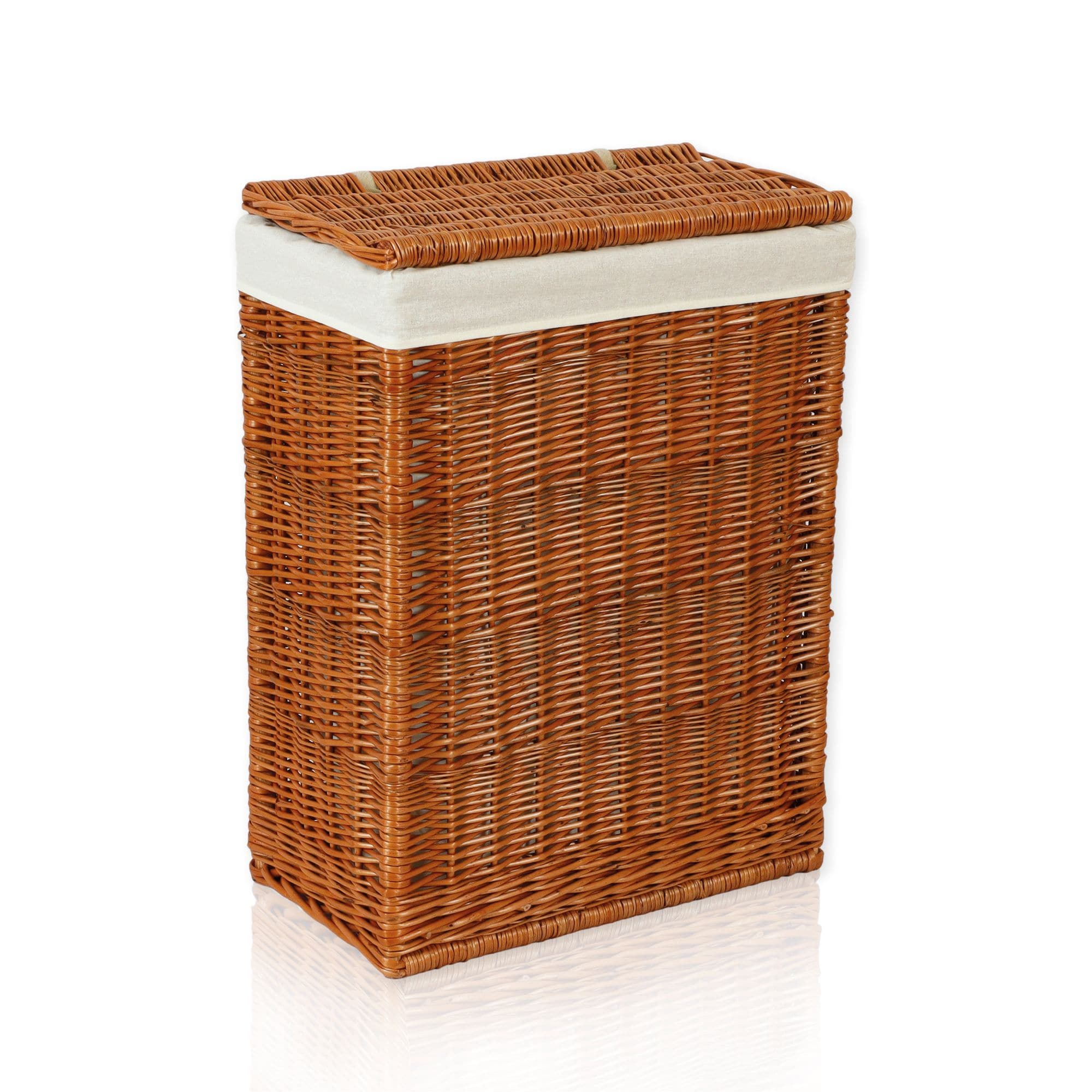 Lycce Nischenw&auml;schekorb 60L mit Deckel, aus Weide geflochten 