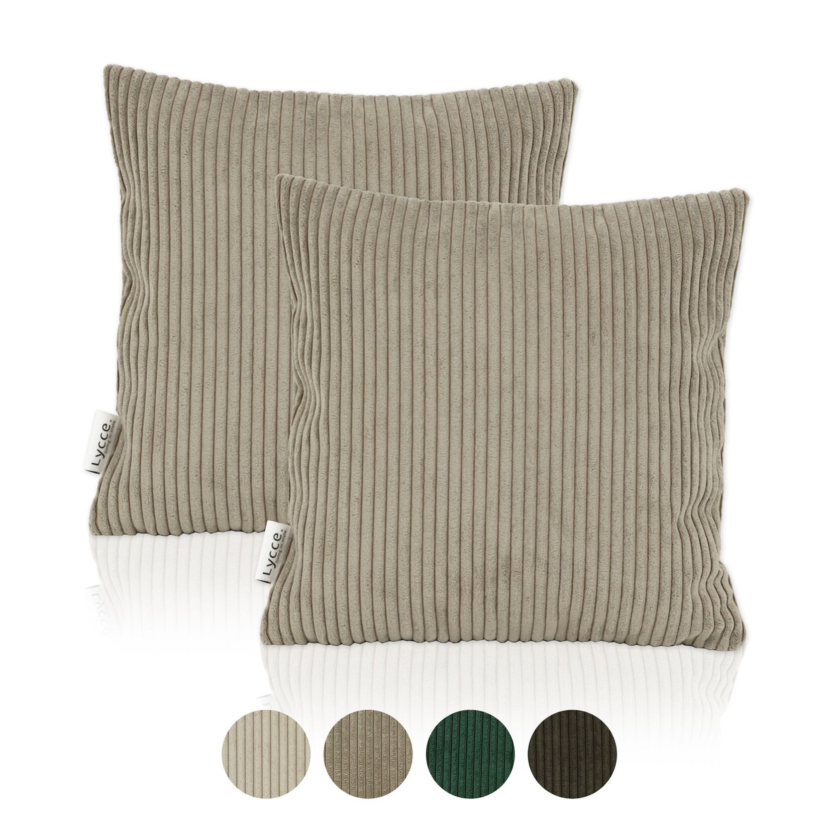Lycce 2er Set Kissenbezug aus trendigem Cordstoff (40 x 40 cm)