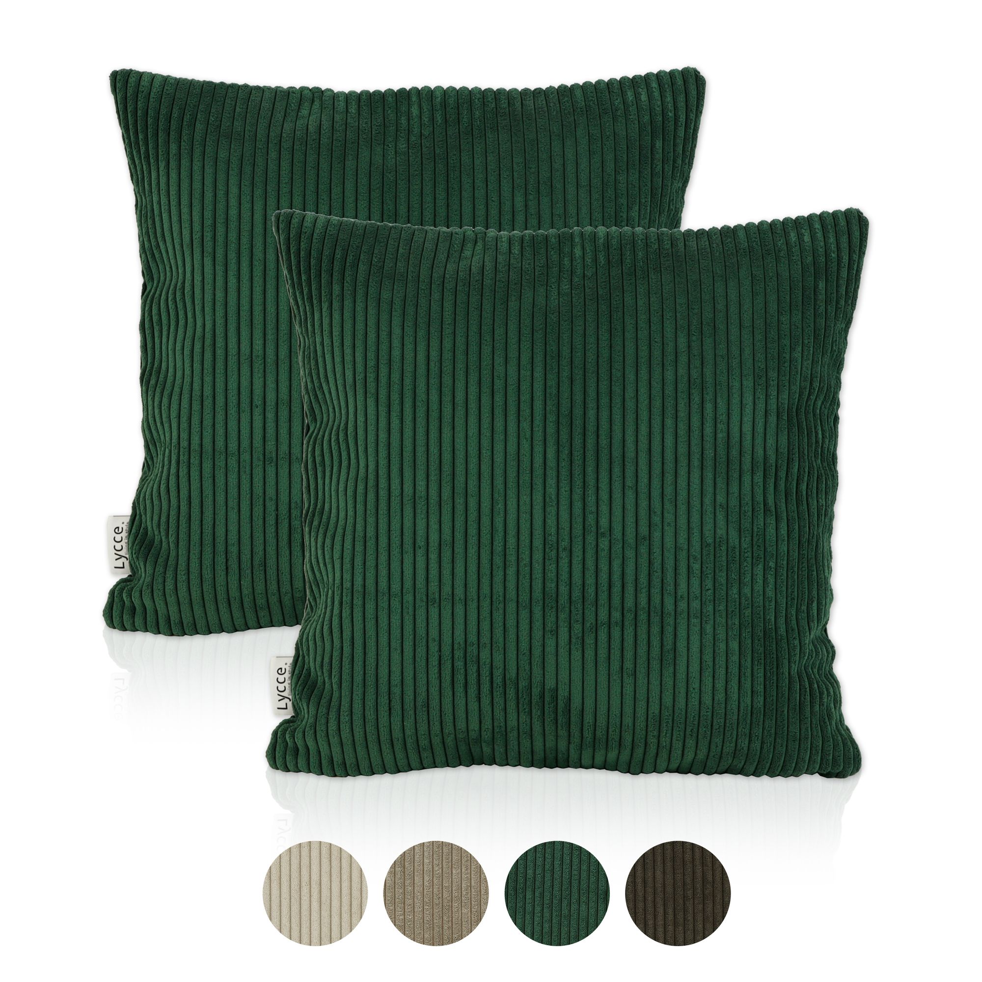 Lycce 2er Set Kissenbezug aus trendigem Cordstoff (50 x 50 cm) 