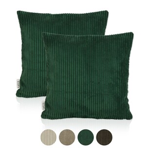 Lycce 2er Set Kissenbezug aus trendigem Cordstoff (50 x 50 cm) 
