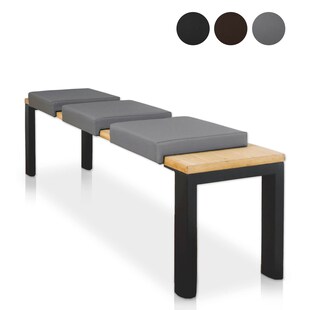 Lycce Bankauflage Kunstleder Klemmkissen 1 Leiste, extra weiche Polsterung (6cm Höhe), Sitzkissen Bank rutschfest, 100.000 Scheuertouren, Banktiefe ab 35 cm 