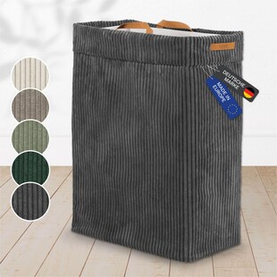 Lycce Wäschekorb Cord – Nischenwäschekorb | platzsparend & praktisch | waschbare Bezüge | faltbarer Wäschesammler | Schlafzimmer, Kinderzimmer & Badezimmer 