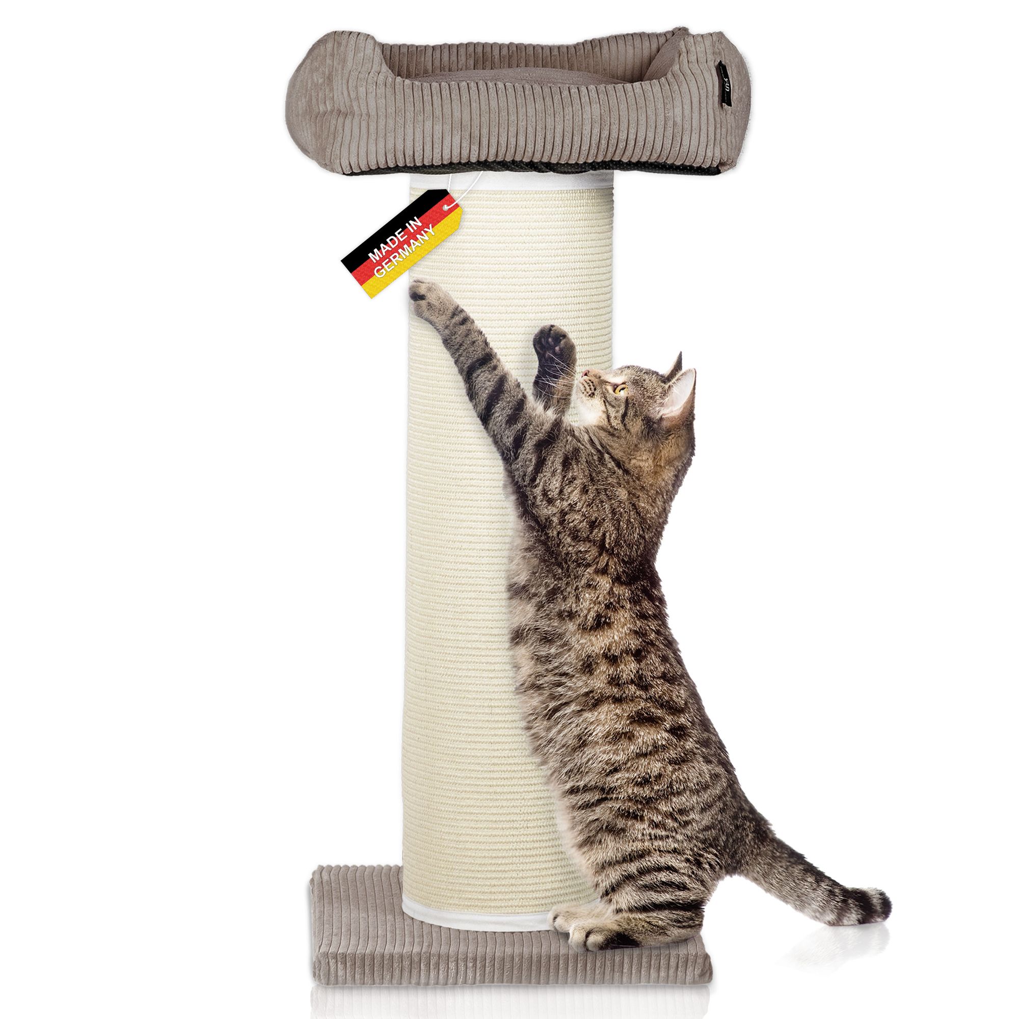Rohrschneider XXL Kratzbaum FRIEDA  Kratztonne XXL | austauschbare  Kratzmatten | stabil | extra breite Sule | Cord-Bezug waschbar | Kratzbaum  fr groe, mittlere und kleine Katzen | Cord bei Marktkauf online bestellen