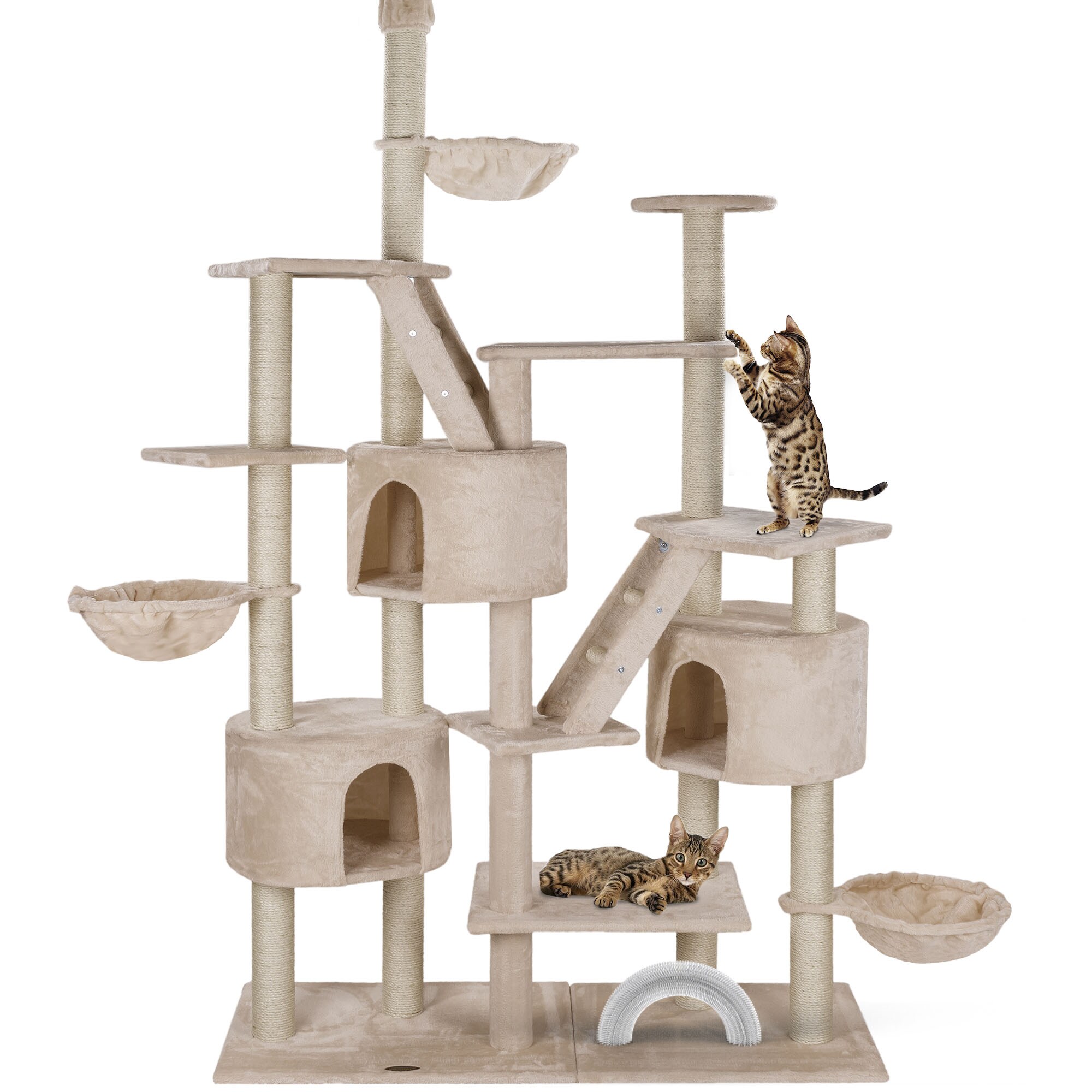 HAPPYPET XXL Kratzbaum Simba deckenhoch 260 cm - Kletterbaum Paradies,  Extra Breit, Hhlen, Liegemulden, Groer Katzenbaum Stabil fr Katzen