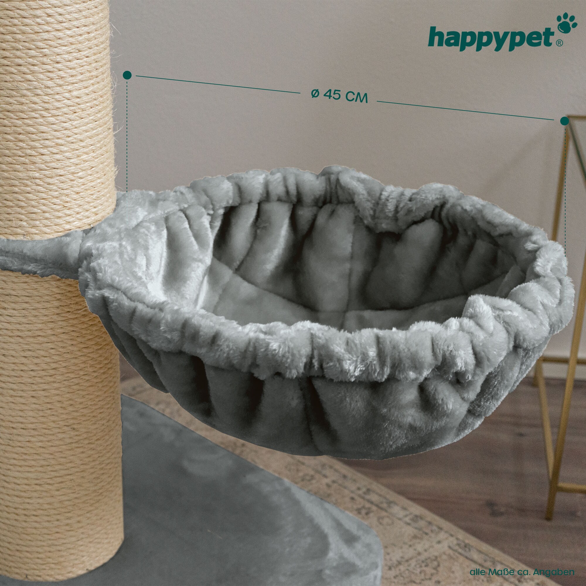 HAPPYPET Universal XXL Liegemulde fr Kratzbaum  45 cm, Grau | Grau bei  Marktkauf online bestellen