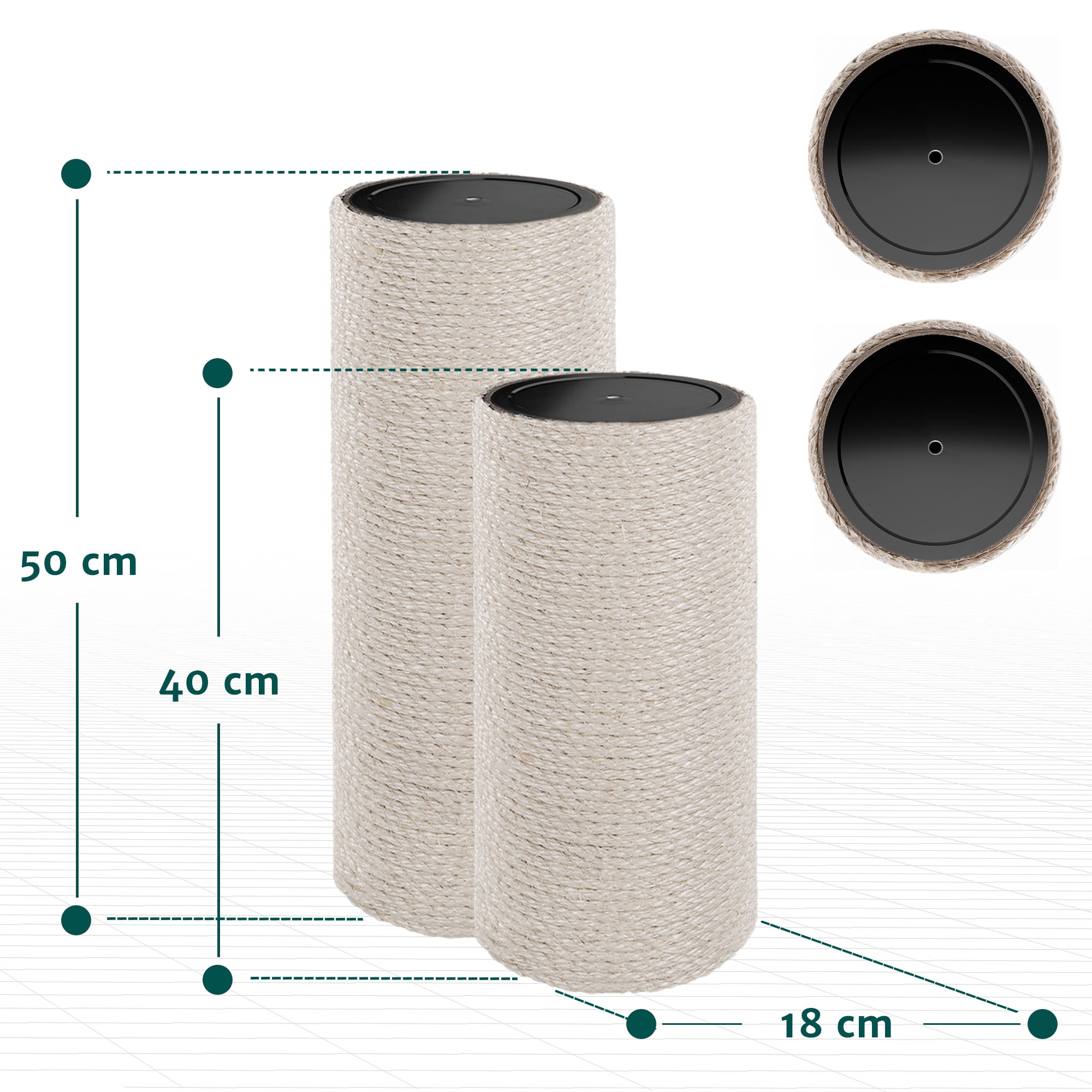 HAPPYPET Sisalstamm fr Kratzbaum  18 cm - 40/50/60/80 cm, Dickes Sisal,  Massiver Ersatz-Stamm Sule fr Katzenbaum, M10 Gewinde, Ersatz Kratzstamm  | 40 CM bei Marktkauf online bestellen