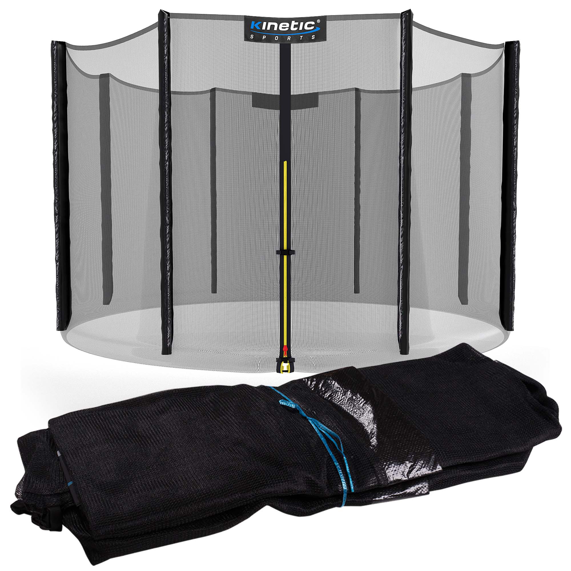 KINETIC SPORTS Trampolin Sicherheitsnetz - Ersatznetz mit Rei&szlig;verschluss, Schutznetz Ersatz Fangnetz f&uuml;r Gartentrampoline |  &Oslash; 275 cm &Oslash; 275 cm, f&uuml;r 8 Netzpfosten 