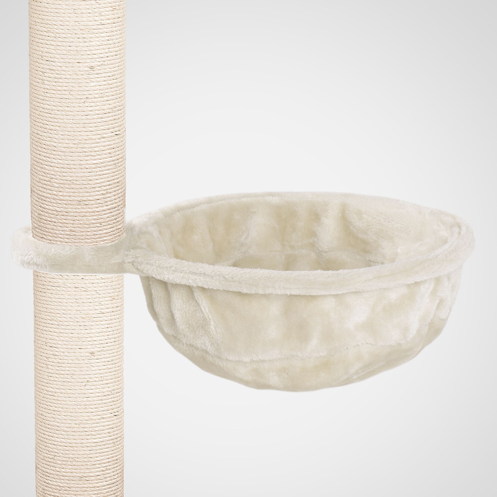 HAPPYPET Universal XL Liegemulde für Kratzbaum Ø 40cm, Große Schlafmulde, Stabiler Metallrahmen,  Plüsch, Ersatz-Liegemulde belastbar bis 15kg, Creme   Creme