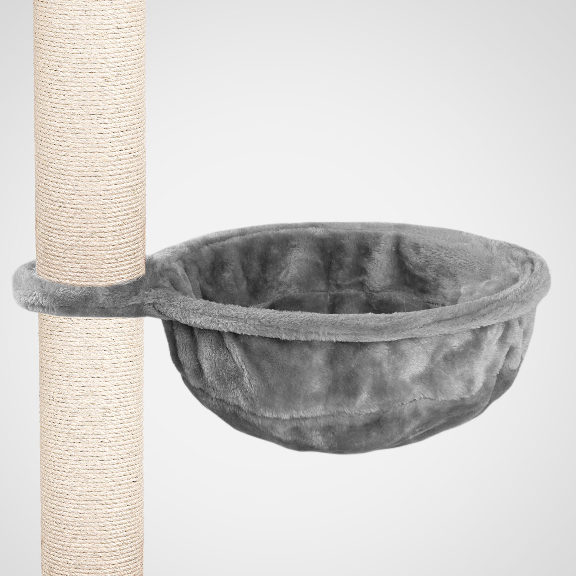 HAPPYPET Katzenh&auml;ngematte f&uuml;r Kratzbaum &Oslash;40 cm &ndash; XL Katzenmulde Ersatzteil &ndash; Stabile Liegemulde mit Metallrahmen &ndash; Katzenbett Kratzbaum &ndash; belastbar bis 15 kg, Grau | Grau 