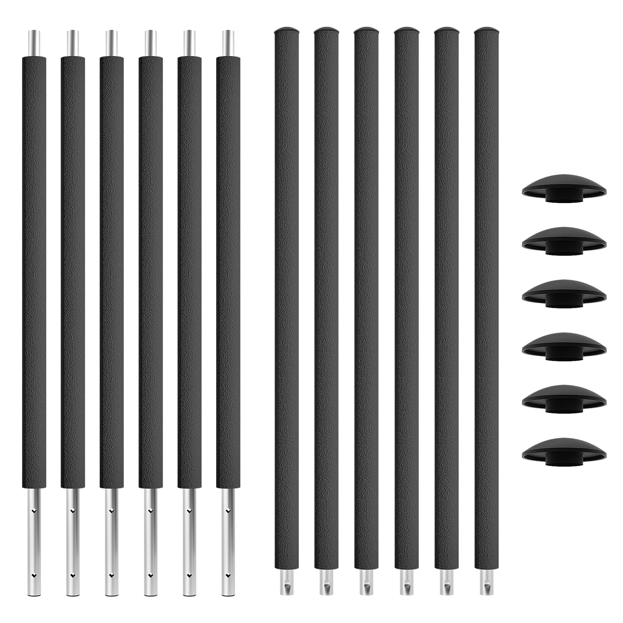 KINETIC SPORTS Trampolin Netzstangen Komplett-Set 6 St&uuml;ck &Oslash; 25 mm &ndash; Ersatzteil f&uuml;r Gartentrampolin &Oslash; 183 cm, Ersatz Stangen Netzpfosten inkl. Schaumstoff und Abdeckkappen |  6 St&uuml;ck, 180 cm H&ouml;he, &Oslash; 25 mm 6 St&uuml;ck, 180 cm H&ouml;he, &Oslash; 25 mm 