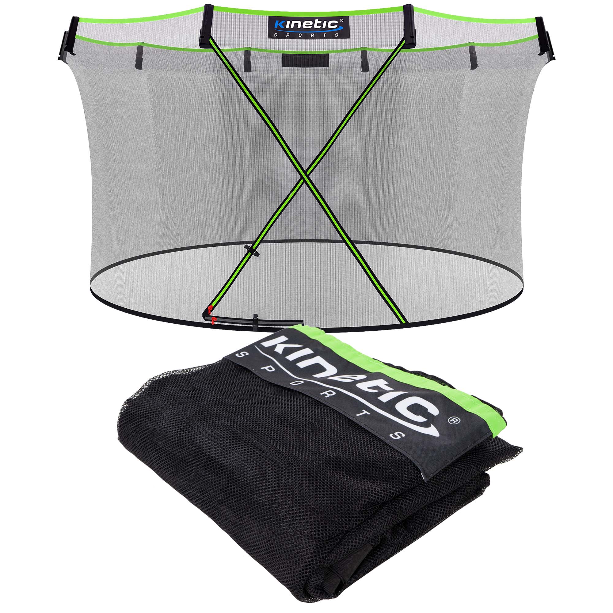 KINETIC SPORTS Trampolin Sicherheitsnetz f&uuml;r ULTIMATE PRO Gartentrampoline &oslash; 244/305/366/427 cm - Mit Rei&szlig;verschluss und Sicherheitsclips, UV best&auml;ndig, Ersatznetz Fangnetz Schutznetz |  f&uuml;r &Oslash; 366 cm Trampolin 