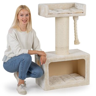 HAPPYPET Premium Kratzbaum Grosse Katzen Stabil Katzenbaum 103 cm | Creme 103 cm 