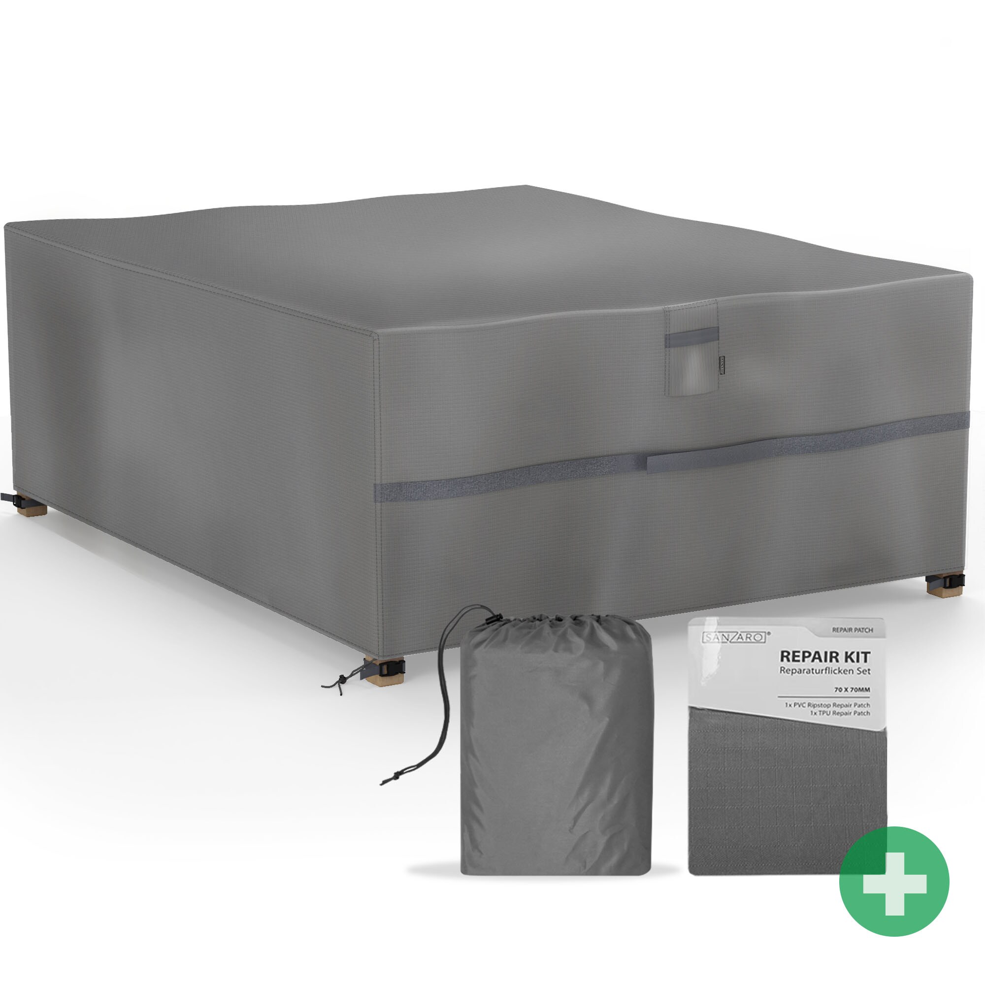 SANZARO Abdeckung winterfest Sitzgruppe Schutzh&uuml;lle Abdeckhaube 600D |  200 x 160 x 80 cm200 x 160 x 80 cm (BxTxH) 