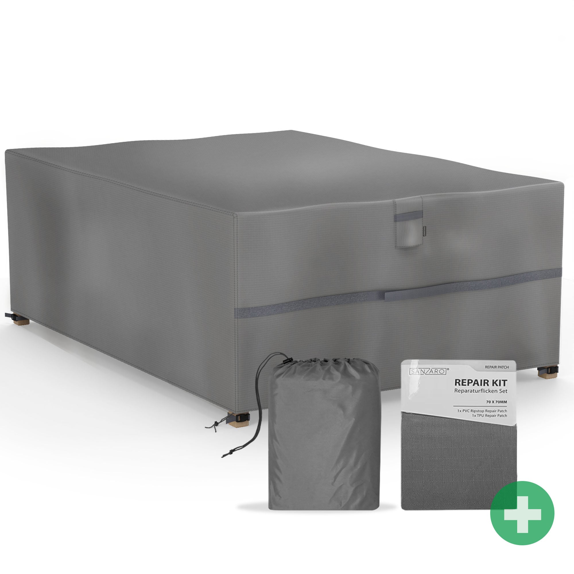SANZARO Abdeckung winterfest Sitzgruppe Schutzh&uuml;lle Abdeckhaube 600D |  230 x 165 x 80 cm230 x 165 x 80 cm (BxTxH) 