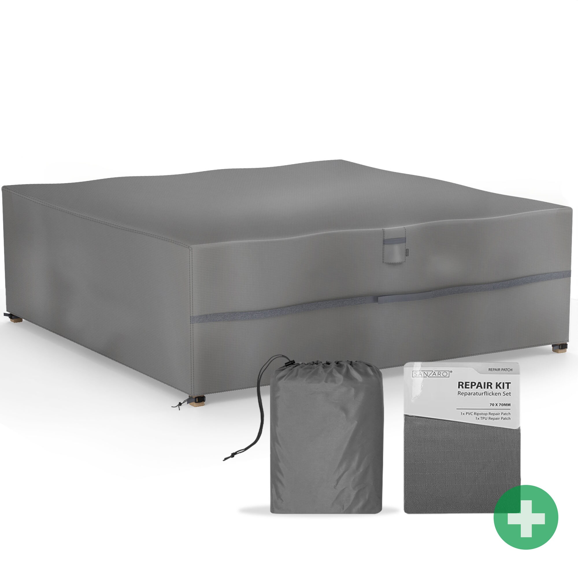 SANZARO Abdeckung winterfest Sitzgruppe Schutzh&uuml;lle Abdeckhaube 600D |  255 x 255 x 80 cm255 x 255 x 80 cm (BxTxH) 