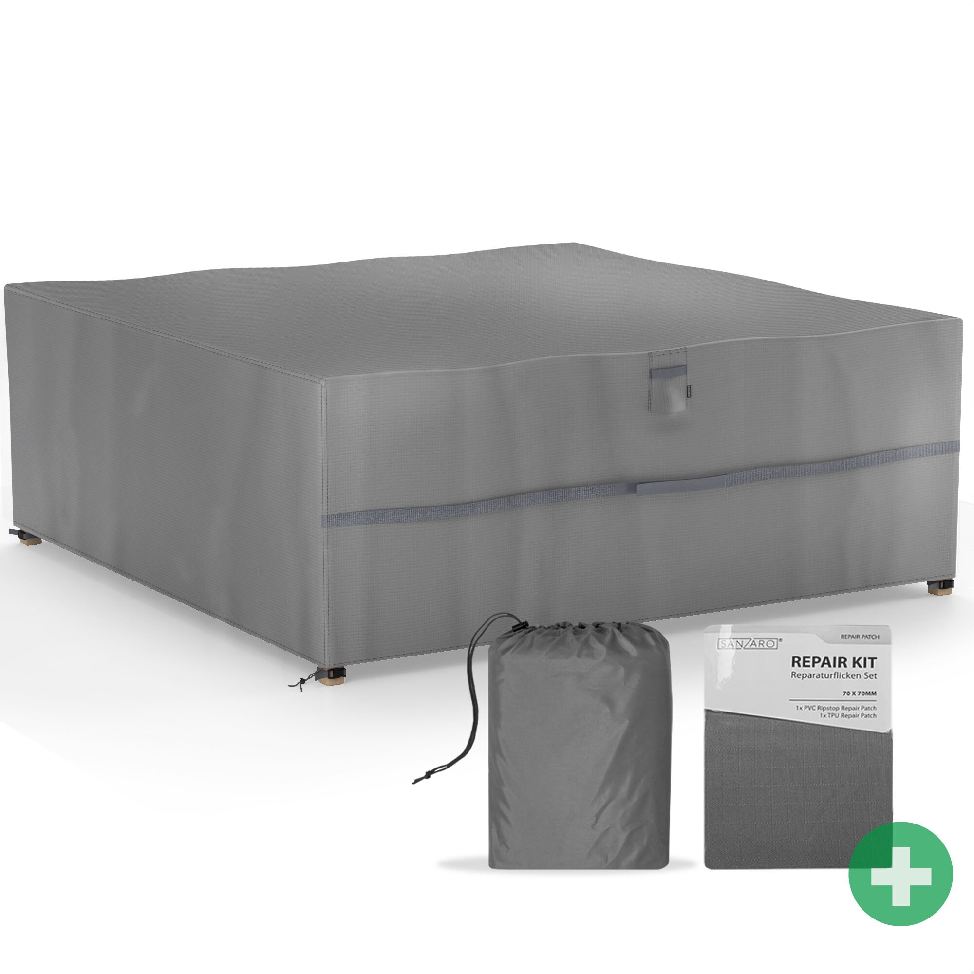 SANZARO Abdeckung f&uuml;r Sitzgruppe Gartentisch Schutzh&uuml;lle UV-Best&auml;ndig |  250 x 250 x 90 cm250 x 250 x 90 cm (BxTxH) 