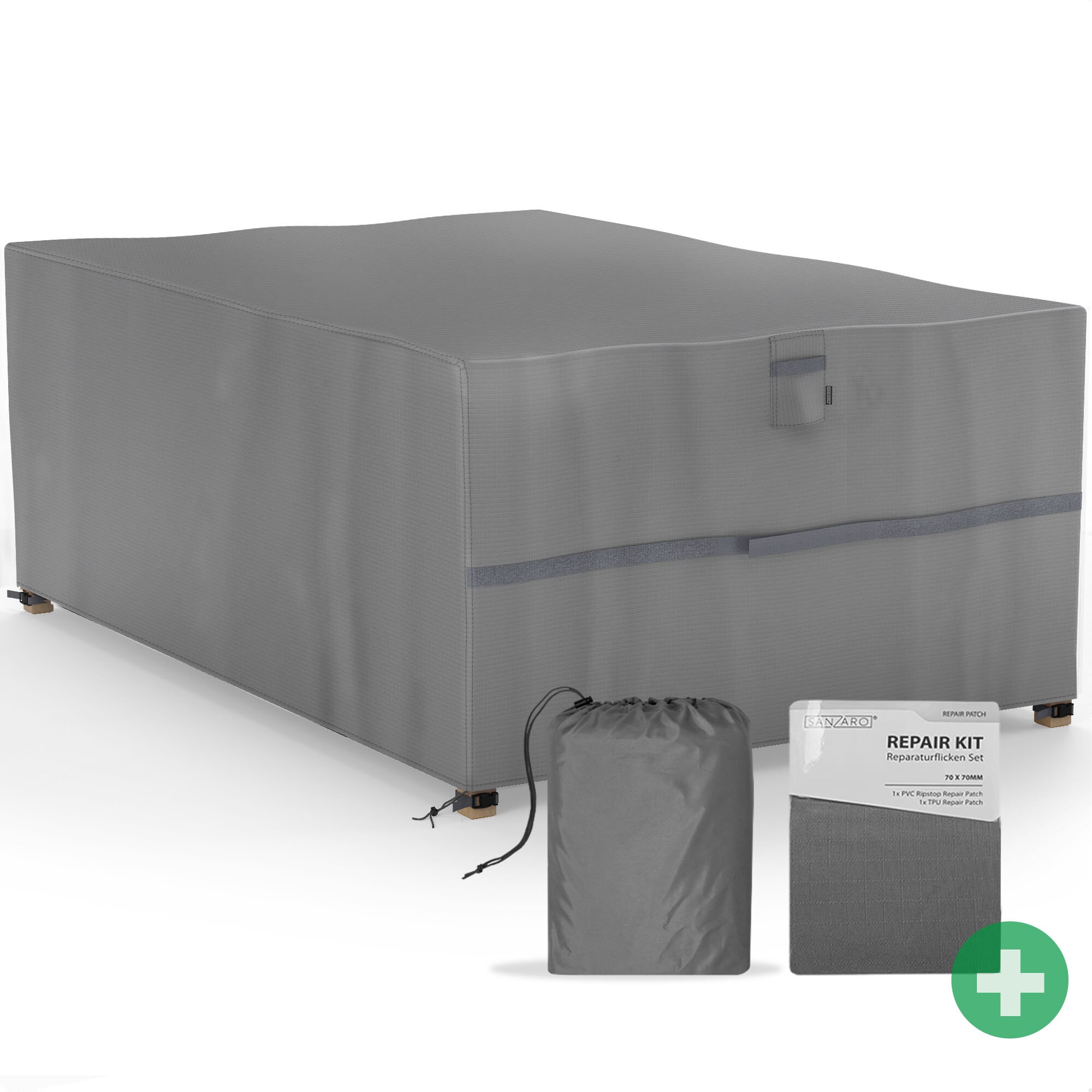 SANZARO Abdeckung f&uuml;r Sitzgruppe Gartentisch Schutzh&uuml;lle UV-Best&auml;ndig |  270 x 180 x 90 cm270 x 180 x 90 cm (BxTxH) 