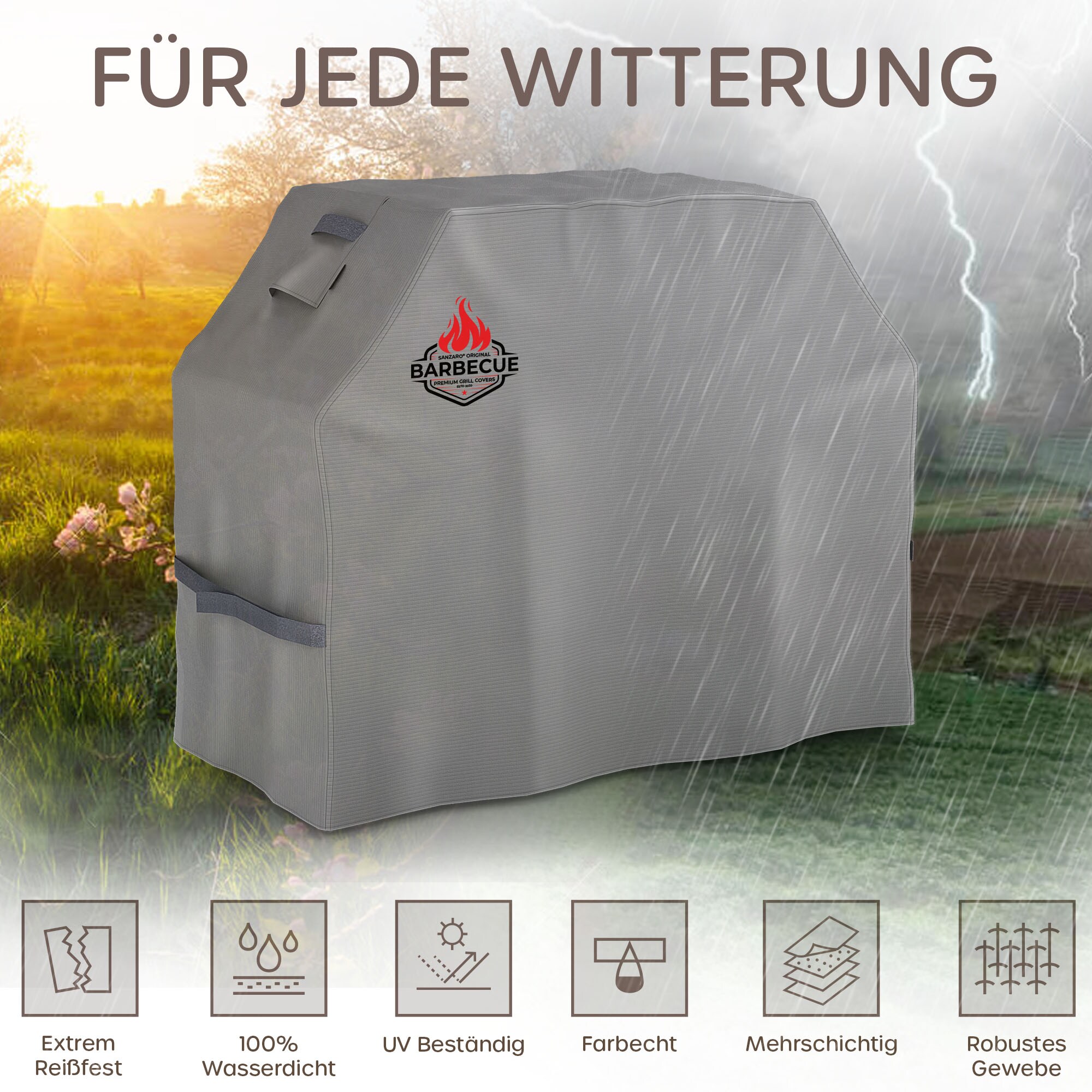 ProCover Grillabdeckung | Wasserdicht & UV-beständig | Größe 117x112x66cm | Mit Tasche