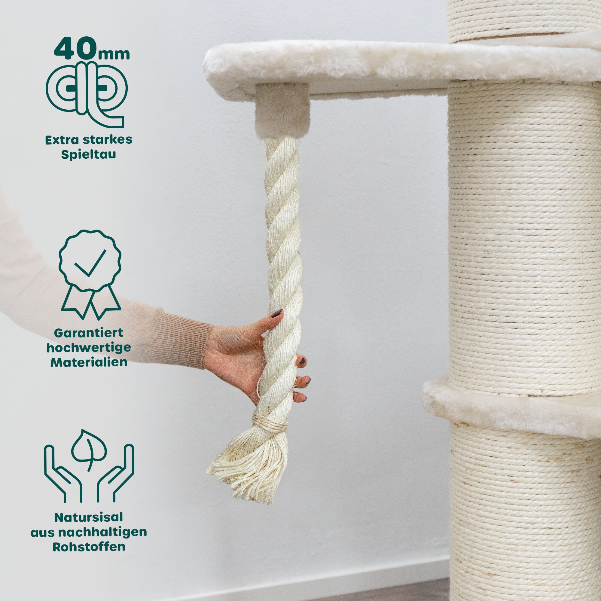 HAPPYPET Premium Kratzbaum Grosse Katzen Stabil 'Cooper'  150 cm Groer  Katzenbaum | Creme bei Marktkauf online bestellen