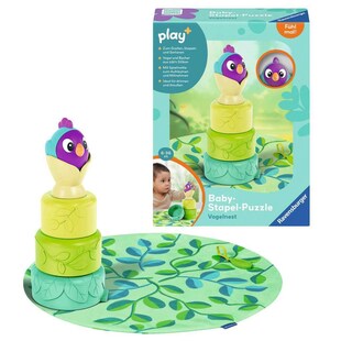 Ravensburger Spiel Play+ Baby-Stapel-Puzzle: Vogelnest - ab 6 Monate 