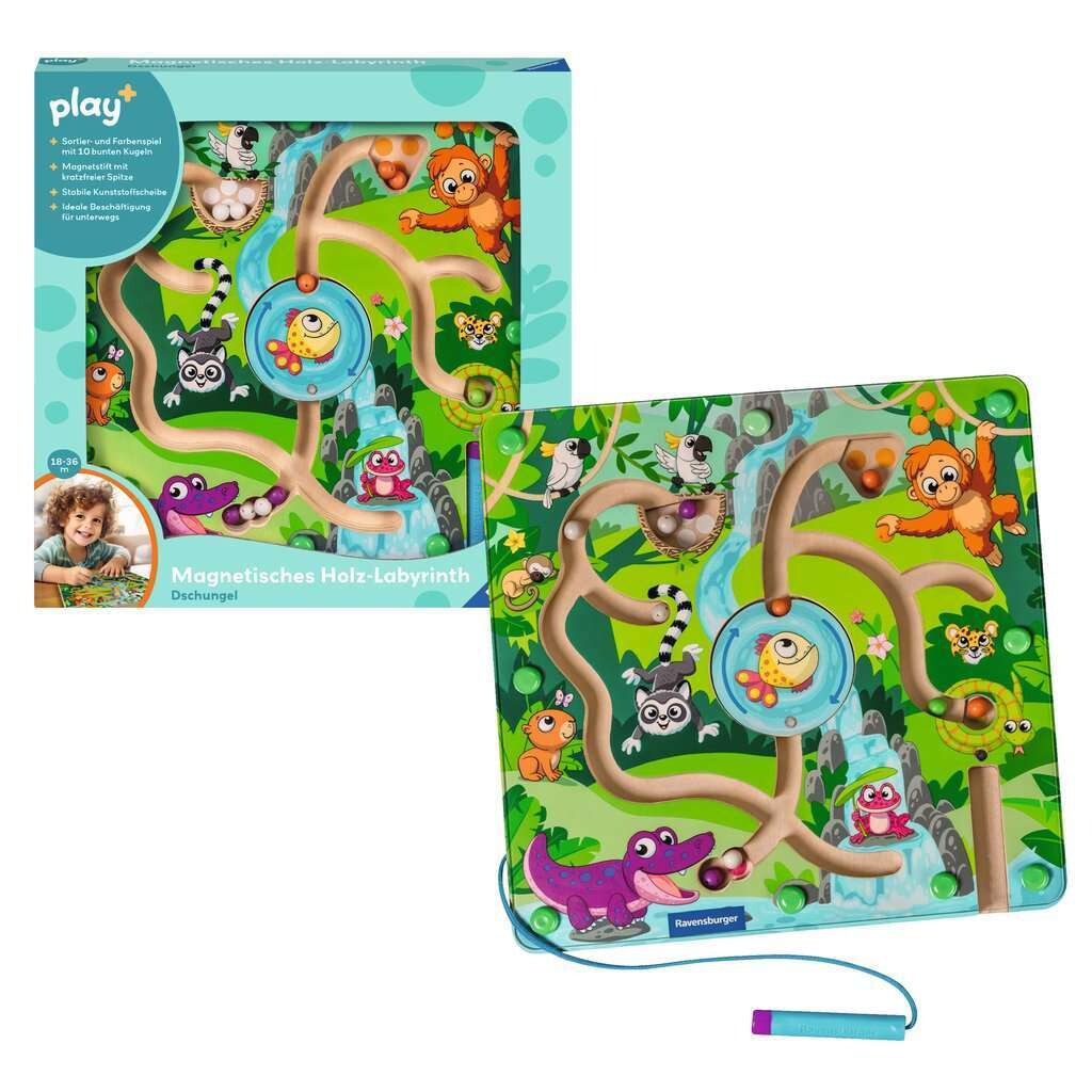 Spiel Magnetisches Holz-Labyrinth: Dschungel
