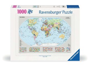 Ravensburger Spiel Erwachsenenpuzzle 1000 Teile - Politische Weltkarte 